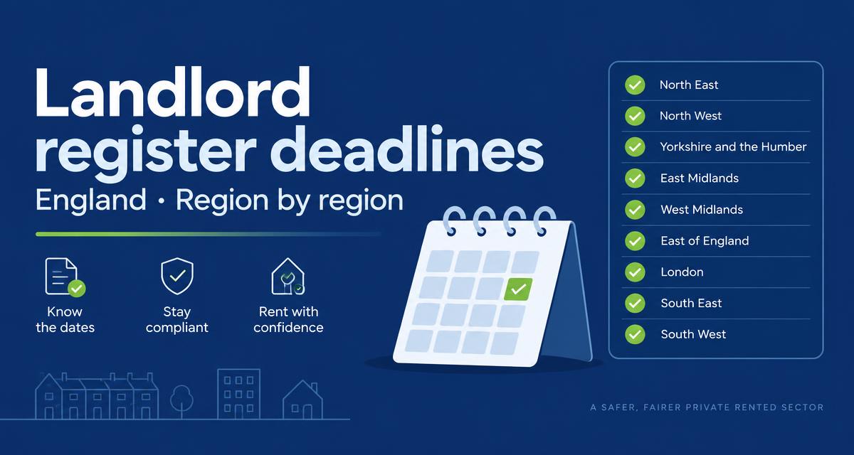 Landlord register deadlines for South East and the rest of England